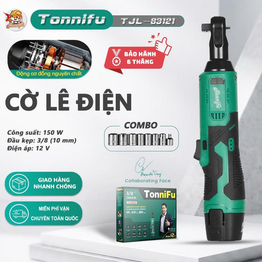 Máy Siết Bu Lông Góc TONNIFU TJL83121 12V 28Nm Máy Bắn Bulong Không Dây 150W Dùng Sửa Ô Tô Xe Máy