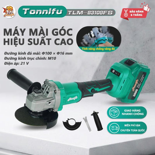 Máy Mài Góc TONNIFU TJM 83109FS Chống Lật Cổ Tay Công Suất Mạnh 900W Lõi Đồng Động Cơ Không Chổi Than