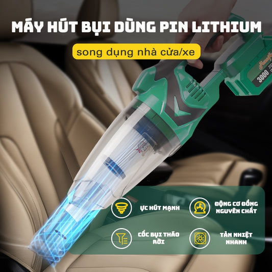 Máy Hút Bụi Không Dây TONNIFU TXC 83101 Chân Phổ Thông 21V Lực Hút Mạnh 4 Đầu Hút Đa Năng Hút Sàn Sofa Tủ Kệ Giường