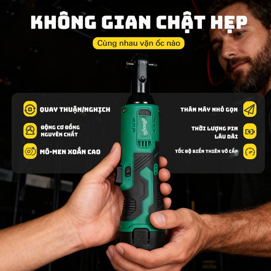 Máy Siết Bu Lông Góc TONNIFU TJL83121 12V 28Nm Máy Bắn Bulong Không Dây 150W Dùng Sửa Ô Tô Xe Máy